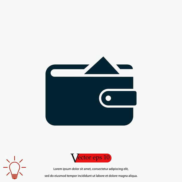 Ícone de carteira de sombra longa plana, design plano melhor ícone vetorial
 - Vetor, Imagem
