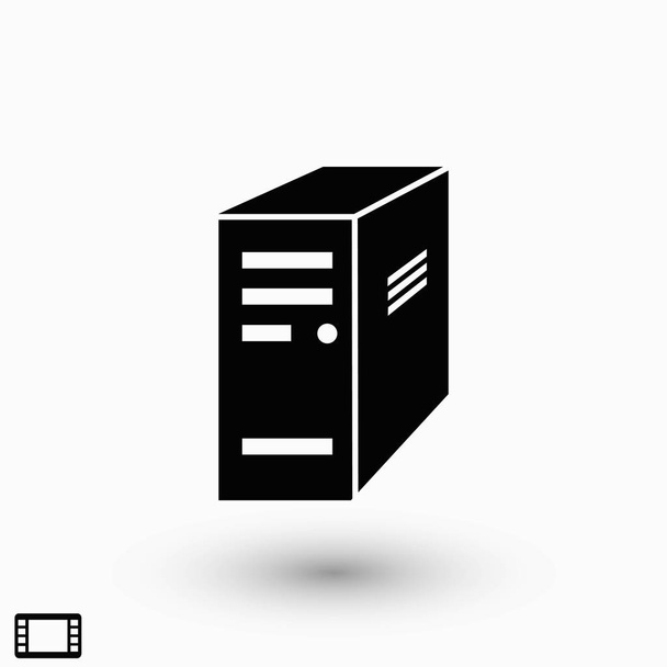 コンピューター サーバー アイコン、フラットなデザイン最高のベクトル アイコン - ベクター画像