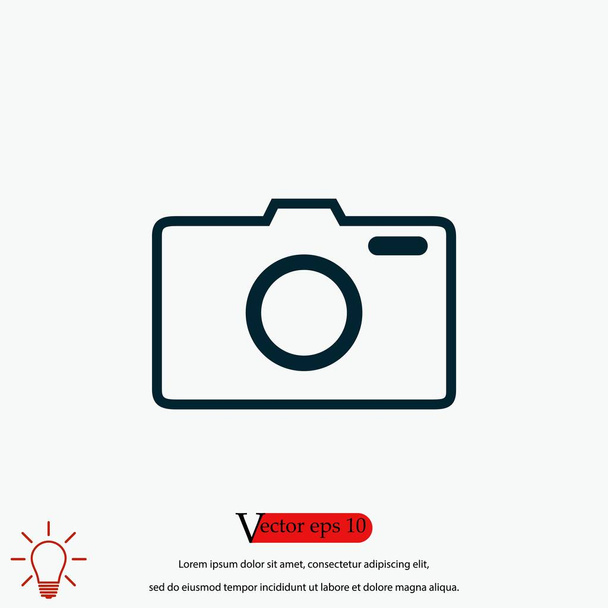 photo camera vector icon, flat design best vector icon - Vector, Image