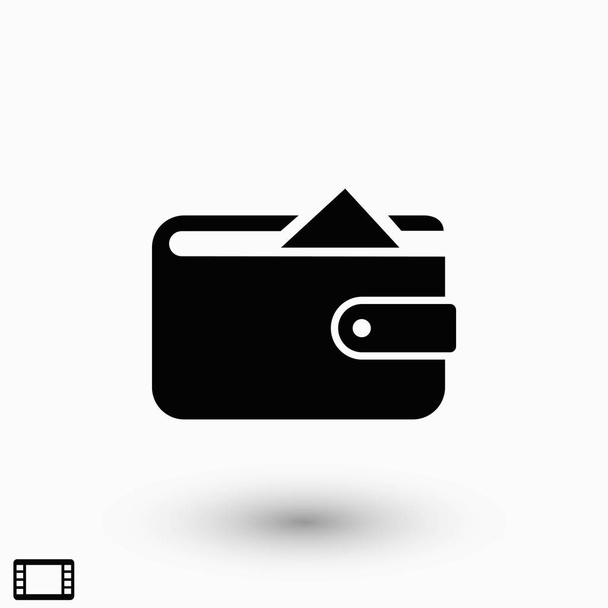 Ícone de carteira de sombra longa plana, design plano melhor ícone vetorial
 - Vetor, Imagem