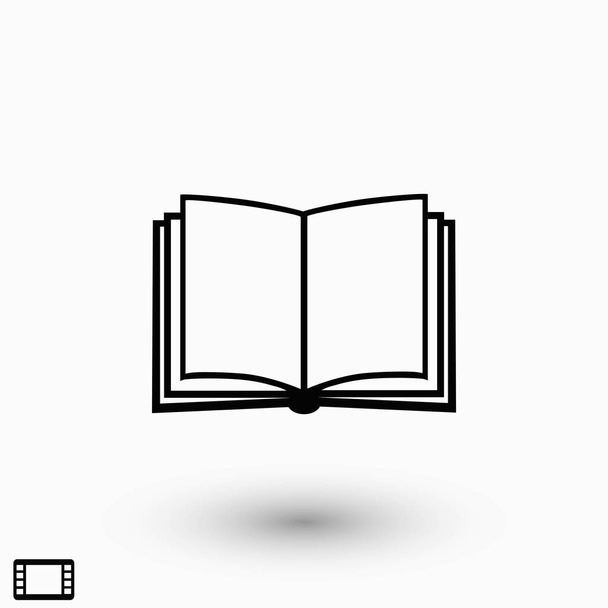 Boekpictogram geïsoleerd op whitebackground, platte ontwerp beste vector pictogram - Vector, afbeelding