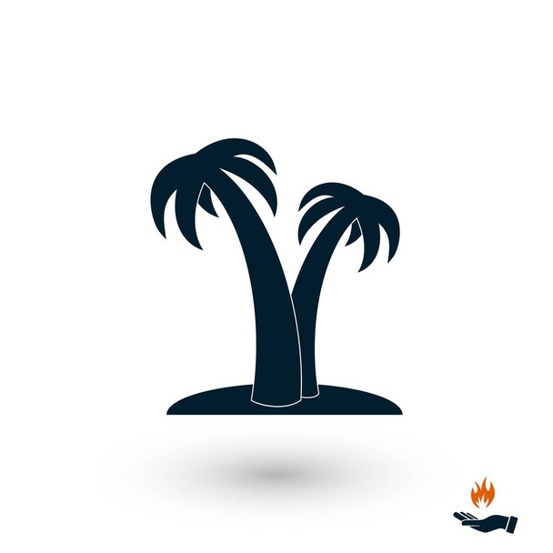 Palm trópusi ikonra, lapos design legjobb vector icon - Vektor, kép