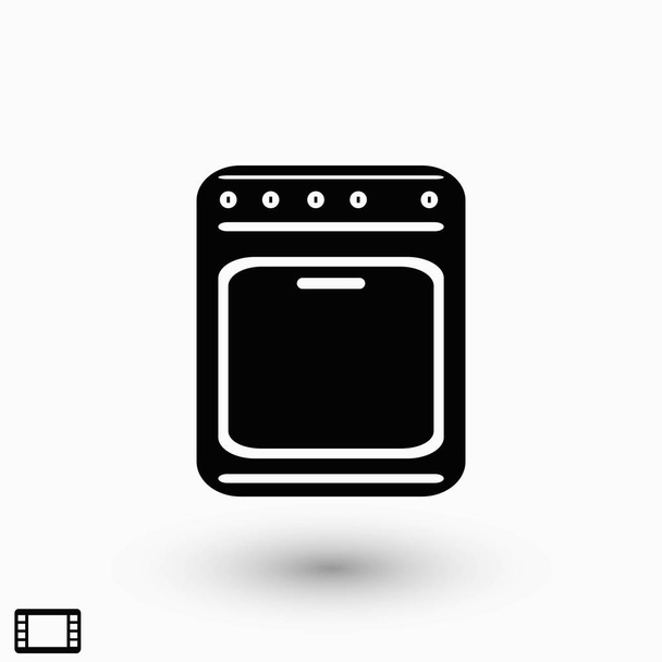 stove icon vector, flat design best vector icon - Vector, Image