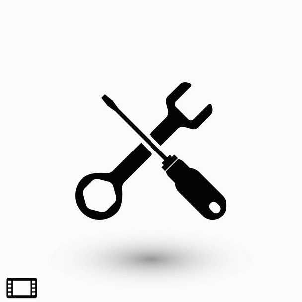 screwdriver and wrench icon, flat design best vector icon - Vector, Image