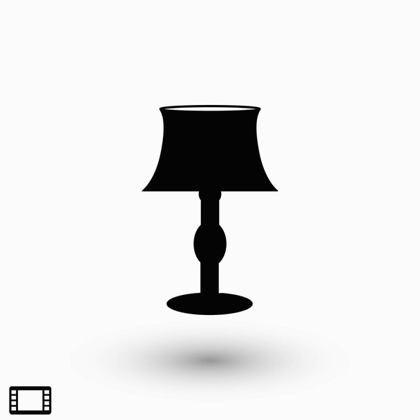 stolní lampa ikona, plochý design nejlepší vektor - Vektor, obrázek