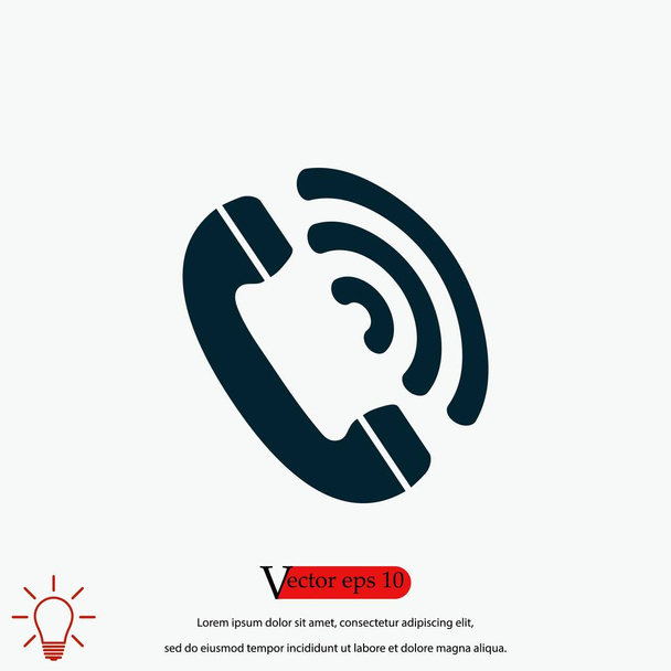 Telephone receiver vector icon, flat design best vector icon - Vector, Image