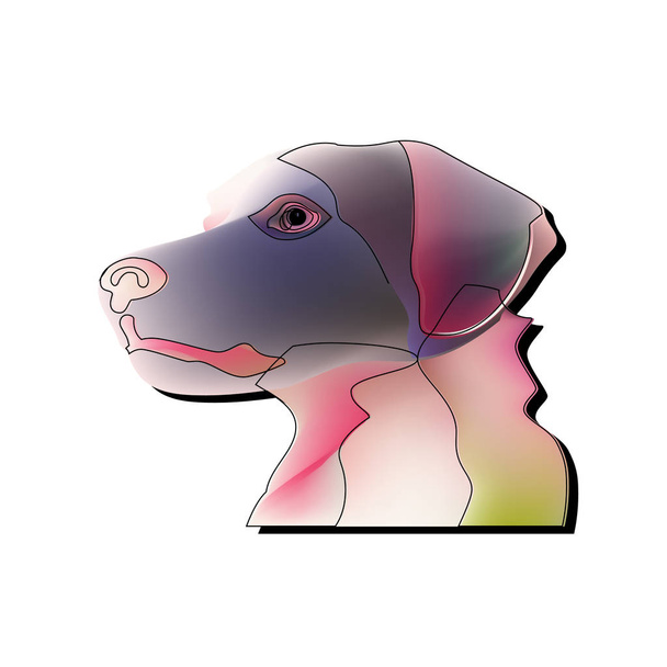 Toy fantastic portrait of a dog. Dog head closeup mesh - Vector, Image