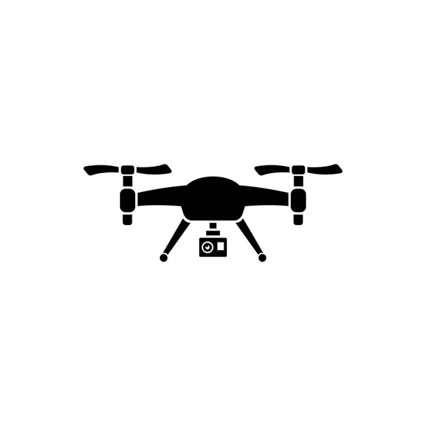 Drone Quadrocopter met actie Camera platte Vector Icon - Vector, afbeelding