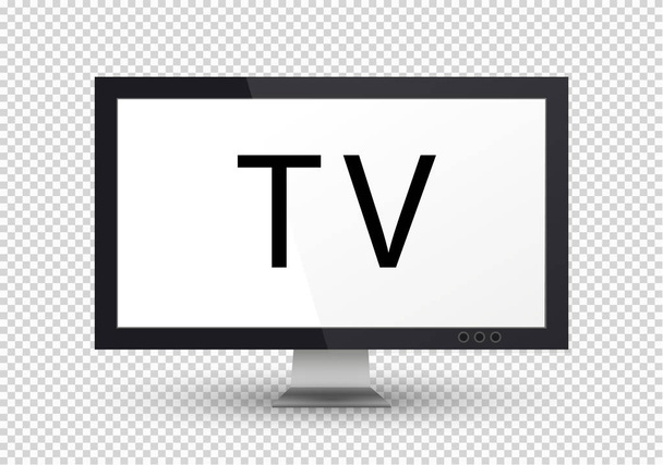 Empty LCD screen, plasma displays or TV for your monitor design.computer or black photo frame, isolated on a transparent background.Vector illustration. - Vector, Image