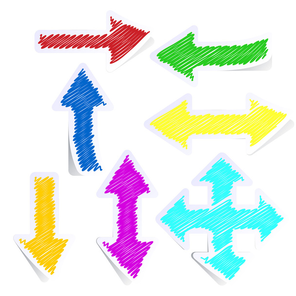 Set of coloured arrows - Вектор,изображение
