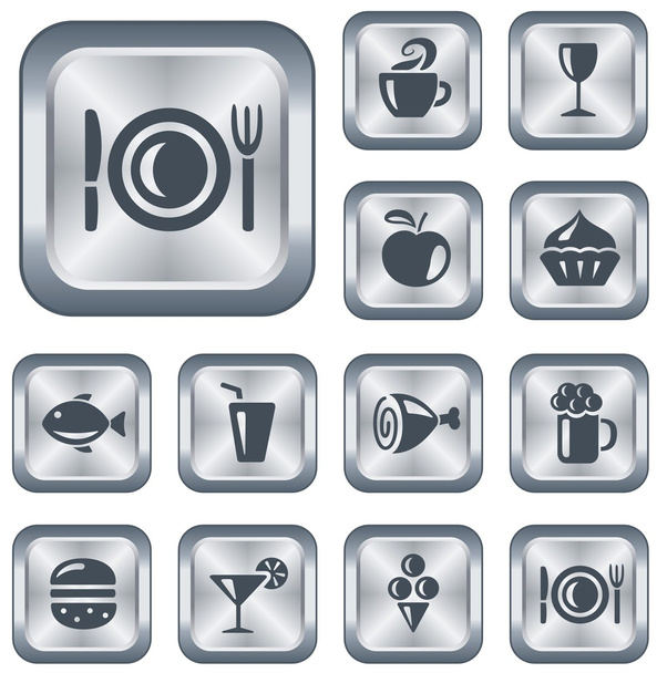 Food and drinks buttons - Vektor, Bild