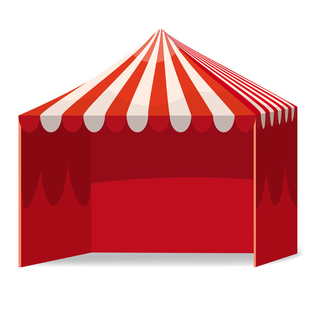 Meztelen promóciós szabadtéri rendezvény kereskedelmi Térkép előugró piros sátor mobil sátor. Makett, modell-ig, sablon. Illusztráció elszigetelt fehér Background. Készen áll a Design. Reklámozása. Vektor - Vektor, kép