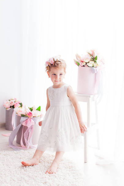Bright stylish portrait of a small girl - Фото, изображение