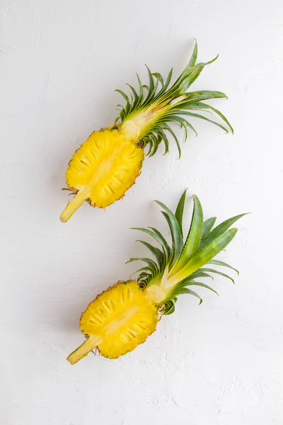 Pineapple on white wall background. - 写真・画像
