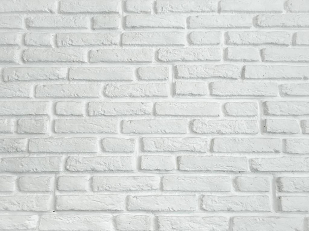 Abstract weathered texture stained old stucco light gray and aged paint white brick wall background in rural room, white color horizontal architecture wallpaper. Seamless white grunge brick wall pattern texture background - Photo, Image