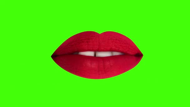 Diferentes imágenes de la mujer hermosos labios rojos
 - Metraje, vídeo