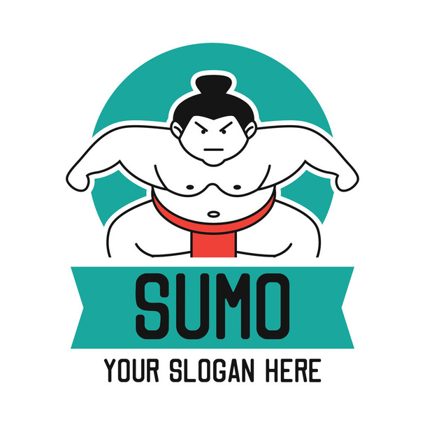 sumo logo with text space for your slogan / tag line, vector illustration - Vektör, Görsel