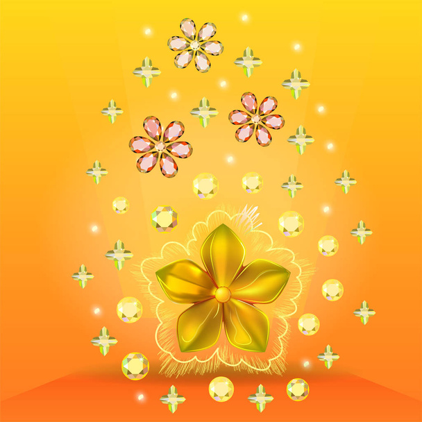 Gold pattern impossible flower metal isolated on background (vector illustration) - ベクター画像