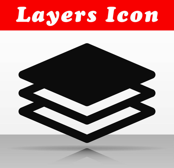 Fekete réteg illusztráció vektor ikon tervezés - Vektor, kép