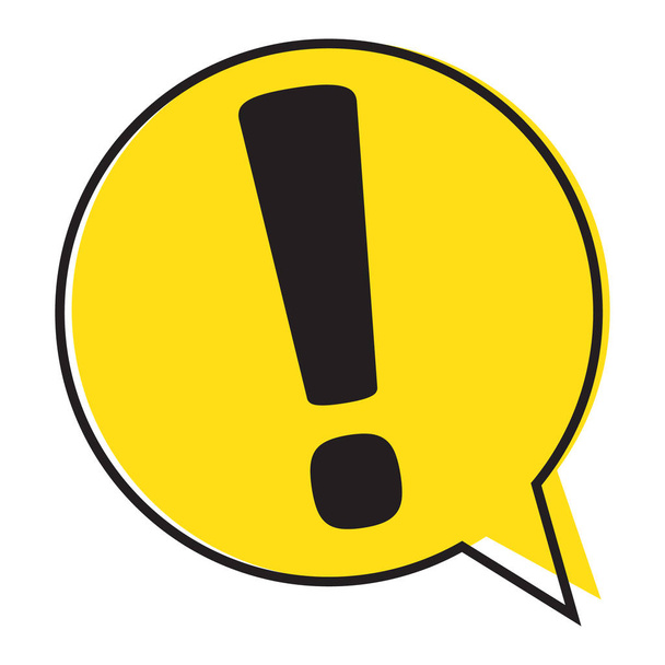 Danger warning attention sign. Exclamation mark in red speech bubble, vector illustration - Vector, Image