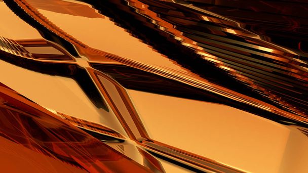 abstraktes braunes Glas geometrischer futuristischer Hintergrund 3D-Rendering Computersimulation - Foto, Bild