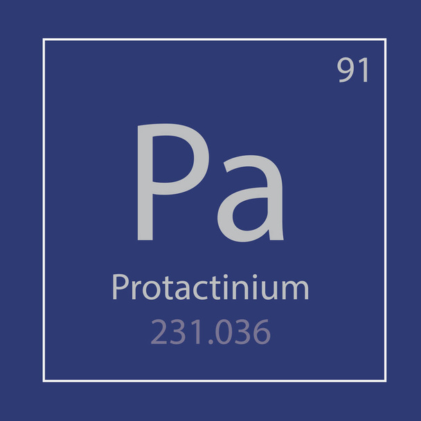 Protactinium Pa scheikundig element pictogram-vector illustratie - Vector, afbeelding