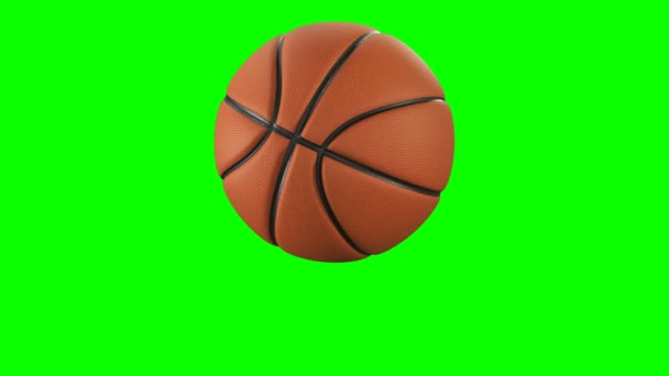 Set of 4 Videos. Beautiful Basketball Ball Throws in Slow Motion on Green Screen. Basketball 3d Animations of Flying Ball. 4k UHD 3840x2160. - Séquence, vidéo