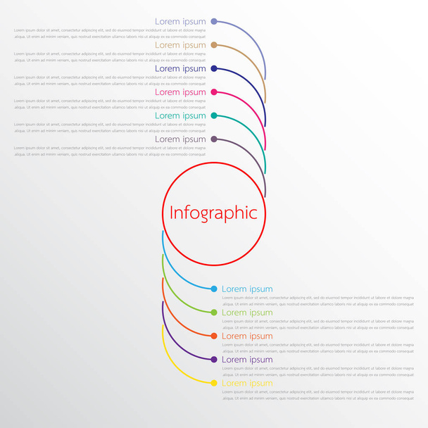 Vector infografische sjablonen gebruikt voor gedetailleerde rapporten. Alle 11 onderwerpen. - Vector, afbeelding
