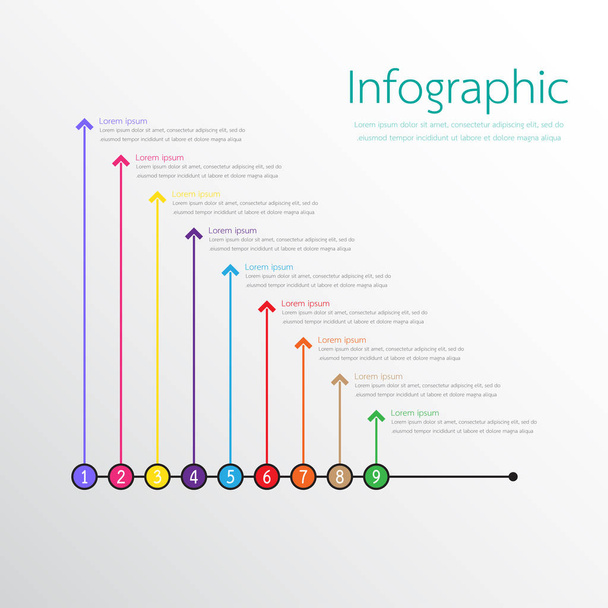 Modèles d'infographie vectorielle utilisés pour les rapports détaillés. Les 9 thèmes
. - Vecteur, image