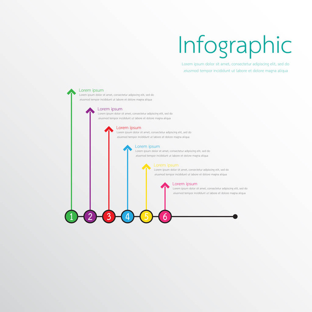 Plantillas de infografía vectorial utilizadas para informes detallados. Los 6 temas
. - Vector, Imagen