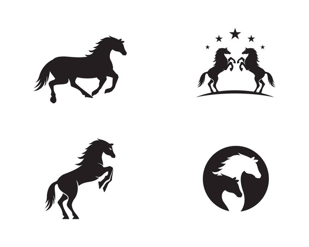 Modèle de logo de cheval Conception d'illustration d'icône vectorielle - Vecteur, image