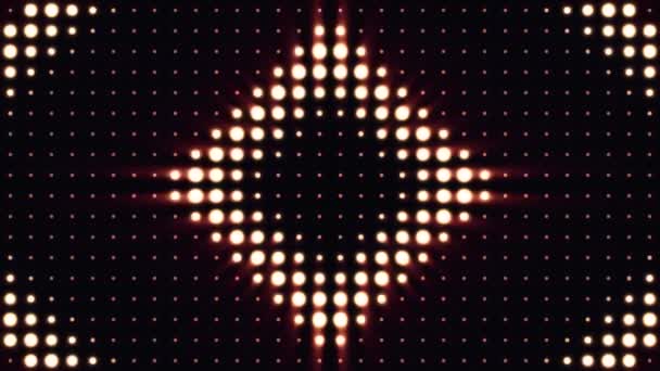 Ultra Music Festival sfondo. Proiettori luminosi accesi e spenti che formano forme diverse. Lampadine multicolore loop. Proiettori Fari flash
 - Filmati, video