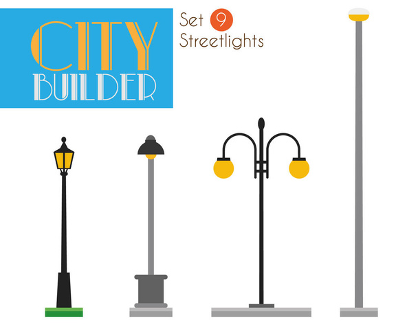 Construtor de cidade Set 9: luzes de rua
 - Vetor, Imagem