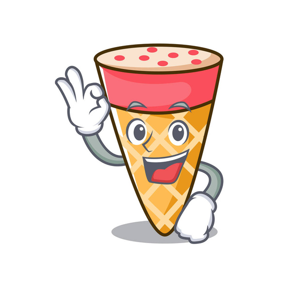 Okay ice cream tone character cartoon - Vector, afbeelding