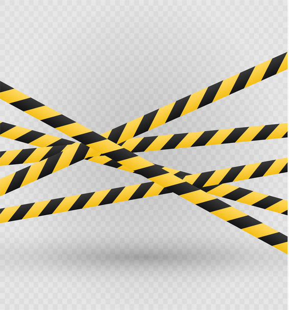 断熱材の分離線は。現実的な警告テープ。危険のサイン。ベクトル図では、携帯電話の背景に分離されました。黄色の色 - ベクター画像