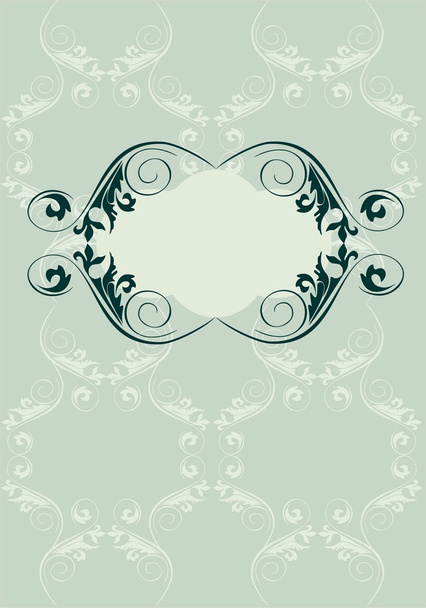 Vintage frame on floral background - Vettoriali, immagini