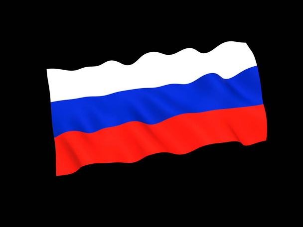 Bandera de Rusia sobre fondo negro
 - Foto, imagen