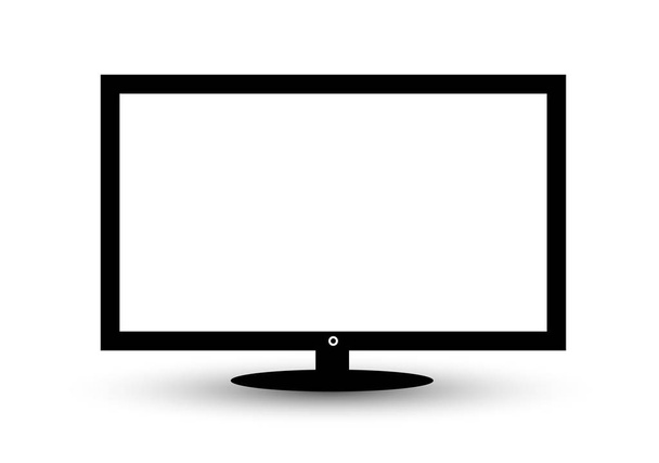 Marco de TV. Monitor led vacío de computadora o marco de foto negro aislado sobre un fondo transparente. Pantalla en blanco vectorial lcd, plasma, panel o TV para su diseño. - Vector, imagen