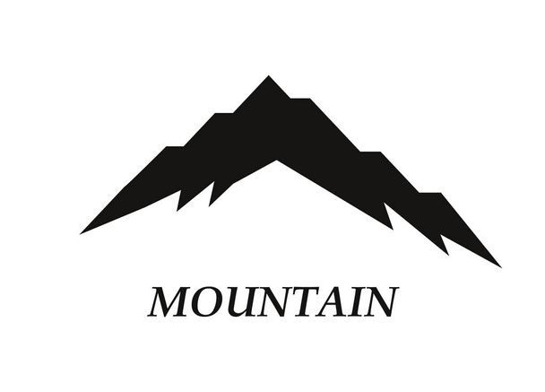 山のシルエットが一望できます。ベクトル岩の丘地形ベクトル山シルエット設定ランドス ケープ デザインのホワイト バック グラウンドの分離. - ベクター画像