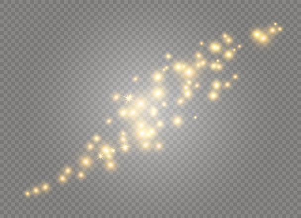 Scintille bianche e stelle dorate brillano effetto luce speciale. Il vettore brilla su sfondo trasparente. Natale astratto
 - Vettoriali, immagini