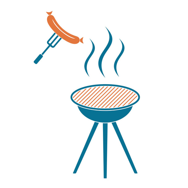 Ícone de salsicha de churrasco. Ilustração vetorial
 - Vetor, Imagem