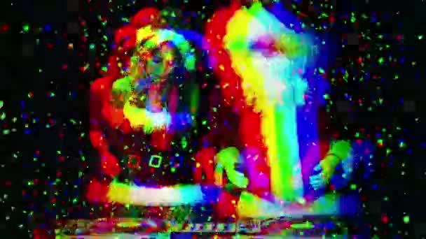 Pai Natal e bela senhora Claus Djing e dançar em uma festa
 - Filmagem, Vídeo