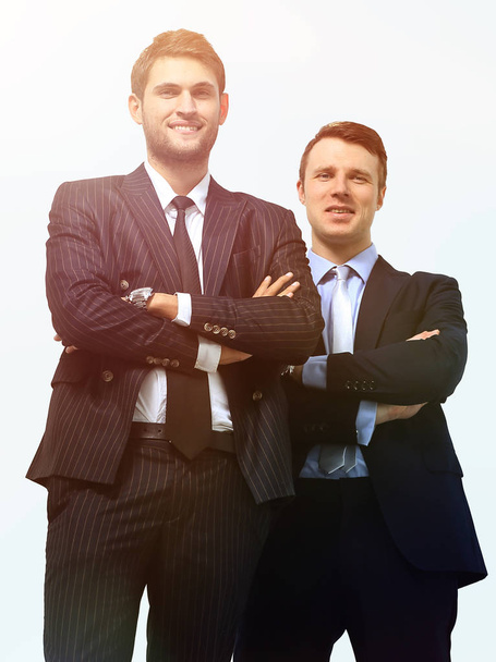 full growth.two business partners standing,isolated on white background. - Фото, зображення