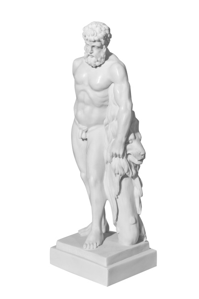 Estatua clásica de mármol de un hombre sobre un fondo blanco
 - Foto, imagen