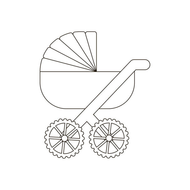 Детская коляска на белом фоне. Векторная иллюстрация
 - Вектор,изображение