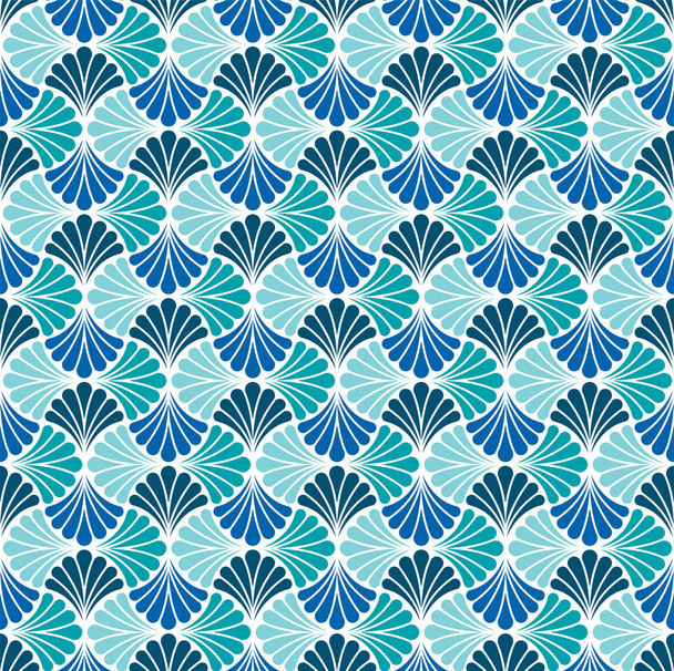Vector Blue Classic Floral art nouveau Seamless pattern. Stylish abstract art deco texture. - Vector, Imagen