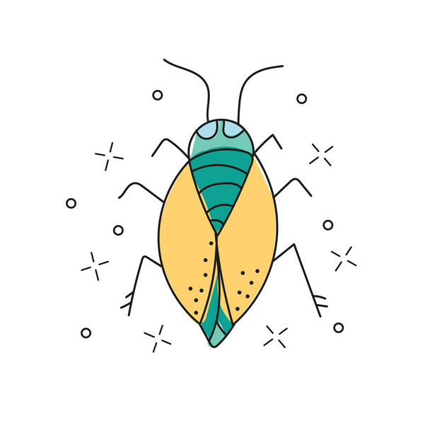 Beetle hand drawn doodle icon Insect beetle vector sketch illustration for print - Vektor, obrázek