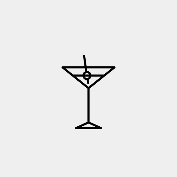Kokteyl için tasarım logo belirtileri çizgi ince, kartı, vb ziyaret edin. Anahat piktogram kokteyl - Vektör, Görsel