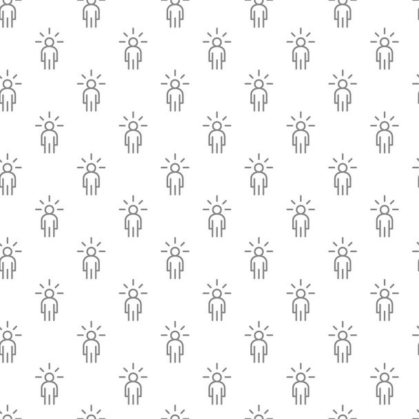 Prostý muž s myšlenkou bezešvé pattern s různými ikony a symboly na bílém pozadí plochý vektorové ilustrace - Vektor, obrázek