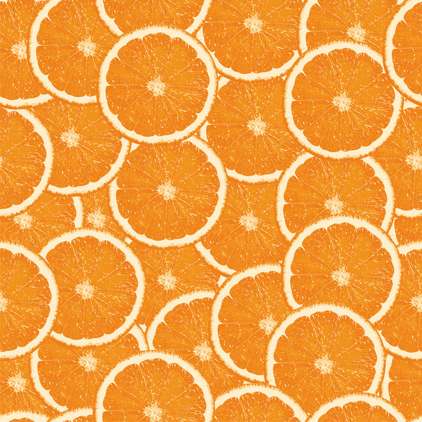 Seamless orange slices background - Vector, Image